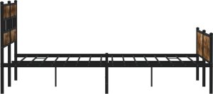 vidaXL Metalowa rama łóżka, bez materaca, przydymiony dąb, 193x203 cm 5