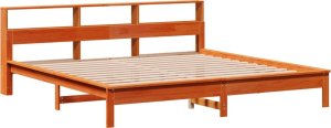 vidaXL Rama łóżka bez materaca, woskowy brąz, 180x200 cm, lita sosna 3