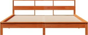 vidaXL Rama łóżka bez materaca, woskowy brąz, 180x200 cm, lita sosna 4