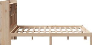 vidaXL Łóżko z regałem, bez materaca, 140x200 cm, lite drewno sosnowe 7