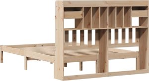 vidaXL Łóżko z regałem, bez materaca, 140x200 cm, lite drewno sosnowe 8