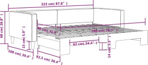 vidaXL Sofa rozsuwana, kolor taupe, 90x200 cm, tkanina 11