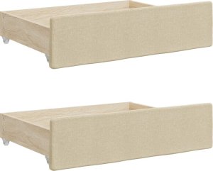vidaXL Sofa rozsuwana z szufladami, kremowa, 80x200 cm, tkanina 9