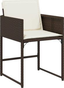 vidaXL 15-cz. zestaw mebli ogrodowych z poduszkami, brązowy, rattan PE 4