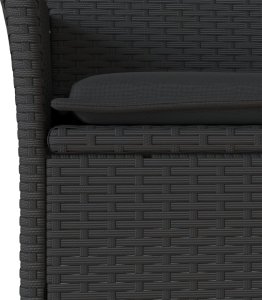 vidaXL 9-cz. zestaw mebli ogrodowych z poduszkami, czarny, polirattan 5