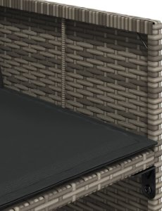 vidaXL 17-cz. zestaw mebli ogrodowych z poduszkami, szary, rattan PE 5