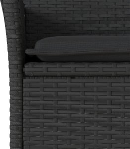 vidaXL 9-cz. zestaw mebli ogrodowych z poduszkami, czarny, polirattan 5