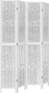 vidaXL Parawan pokojowy, 4-panelowy, biały, lite drewno paulowni 2