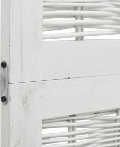 vidaXL Parawan pokojowy, 4-panelowy, biały, lite drewno paulowni 6