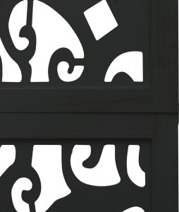 vidaXL Parawan pokojowy, 6-panelowy, czarny, lite drewno paulowni 6