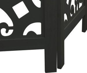 vidaXL Parawan pokojowy, 6-panelowy, czarny, lite drewno paulowni 7