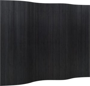vidaXL Parawan,czarny, 165x250 cm,bambusowy 2