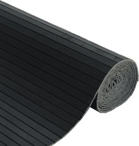 vidaXL Parawan,czarny, 165x250 cm,bambusowy 5