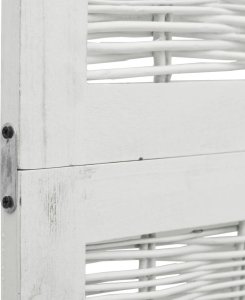 vidaXL Parawan pokojowy, 4-panelowy, biały, lite drewno paulowni 6