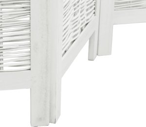 vidaXL Parawan pokojowy, 4-panelowy, biały, lite drewno paulowni 7