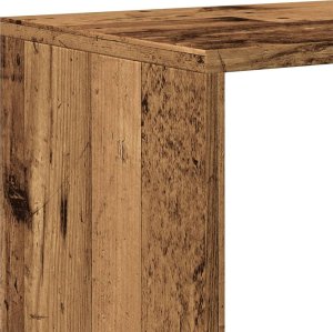 vidaXL Regał przegroda,3 poziomy, stare drewno, 99x29x99 cm 9