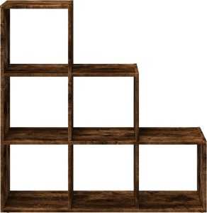 vidaXL Regał przegroda,3 poziomy,przydymiony dąb, 99x29x99 cm 5