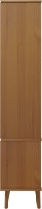 vidaXL Witryna z szufladami MOLDE, brązowa, 90x35x175 cm, lita sosna 6