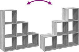 vidaXL Regał przegroda,3 poziomy,szary dąb sonoma, 99x29x99 cm 8