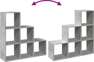 vidaXL Regał przegroda,3 poziomy,szarość betonu, 99x29x99 cm 8