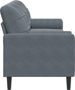 vidaXL 3-osobowa sofa z poduszkami, ciemnoszara, 210 cm, aksamit 4