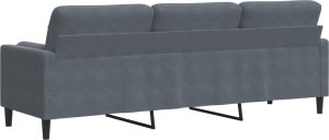 vidaXL 3-osobowa sofa z poduszkami, ciemnoszara, 210 cm, aksamit 5