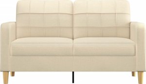 vidaXL 2-osobowa sofa, kremowa, 140 cm, tapicerowana tkaniną 3