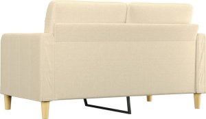 vidaXL 2-osobowa sofa, kremowa, 140 cm, tapicerowana tkaniną 5