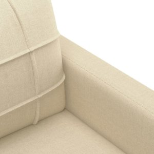 vidaXL 2-osobowa sofa, kremowa, 140 cm, tapicerowana tkaniną 6