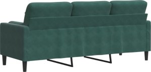 vidaXL 3-osobowa sofa z poduszkami, ciemnozielona, 180 cm, aksamit 5