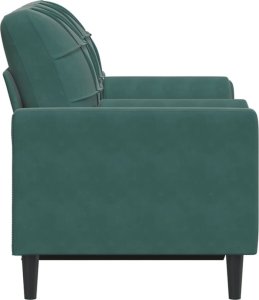 vidaXL 2-osobowa sofa z poduszkami, ciemnozielona, 120 cm, aksamit 4