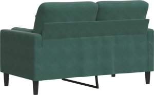 vidaXL 2-osobowa sofa z poduszkami, ciemnozielona, 120 cm, aksamit 5