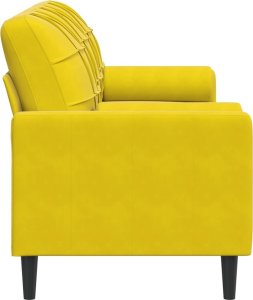 vidaXL 3-osobowa sofa z poduszkami, żółta, 180 cm, aksamit 4