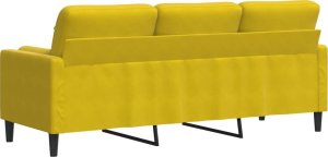 vidaXL 3-osobowa sofa z poduszkami, żółta, 180 cm, aksamit 5
