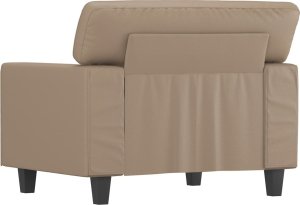 vidaXL Fotel, kolor cappuccino, 60 cm, obity sztuczną skórą 5