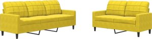 vidaXL 2-częściowy komplet wypoczynkowy, obity aksamitem, żółty 2