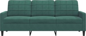 vidaXL Sofa 3-osobowa, ciemnozielony, 180 cm, obita aksamitem 4