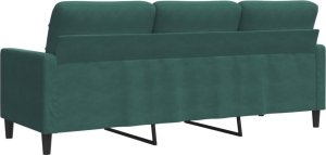 vidaXL Sofa 3-osobowa, ciemnozielony, 180 cm, obita aksamitem 6