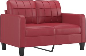 vidaXL 2-osobowa sofa, winna czerwień, 120 cm, sztuczna skóra 2