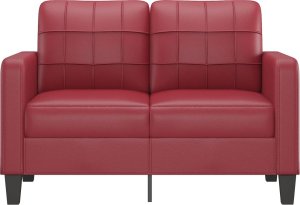 vidaXL 2-osobowa sofa, winna czerwień, 120 cm, sztuczna skóra 3