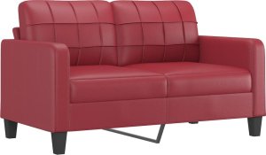 vidaXL 2-osobowa sofa, winna czerwień, 140 cm, sztuczna skóra 2