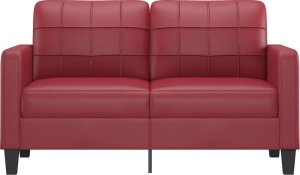 vidaXL 2-osobowa sofa, winna czerwień, 140 cm, sztuczna skóra 3