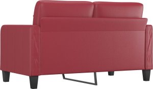 vidaXL 2-osobowa sofa, winna czerwień, 140 cm, sztuczna skóra 5