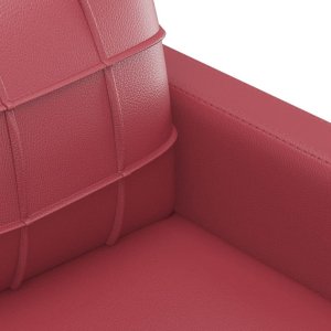 vidaXL 2-osobowa sofa, winna czerwień, 140 cm, sztuczna skóra 6