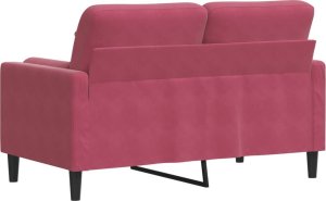 vidaXL 2-osobowa sofa z poduszkami, winna czerwień, 120 cm, aksamit 5
