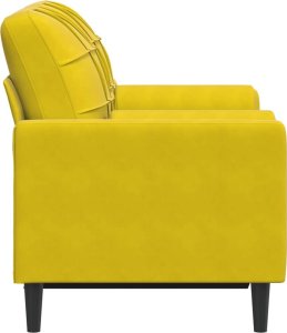 vidaXL 2-osobowa sofa z poduszkami, żółta, 120 cm, aksamit 4