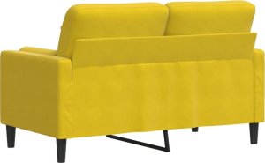 vidaXL 2-osobowa sofa z poduszkami, żółta, 120 cm, aksamit 5