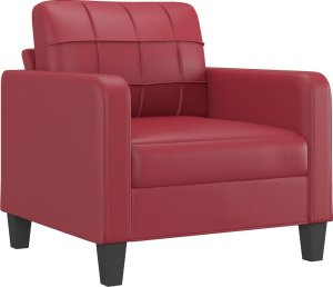 vidaXL 4-częściowy komplet wypoczynkowy winna czerwień, sztuczna skóra 3