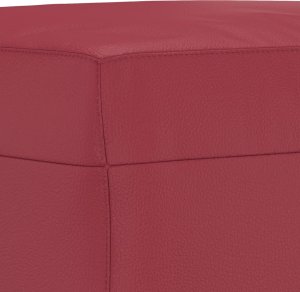 vidaXL 4-częściowy komplet wypoczynkowy winna czerwień, sztuczna skóra 8