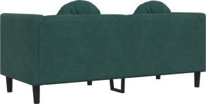 vidaXL Sofa 2-osobowa z poduszkami, ciemnozielona, aksamit 6